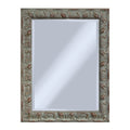 Teal swirly rectangular mirror on a white background
