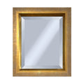 rectangular gold art deco mirror on white background