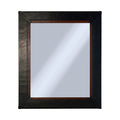 Rectangular leather wrapped mirror