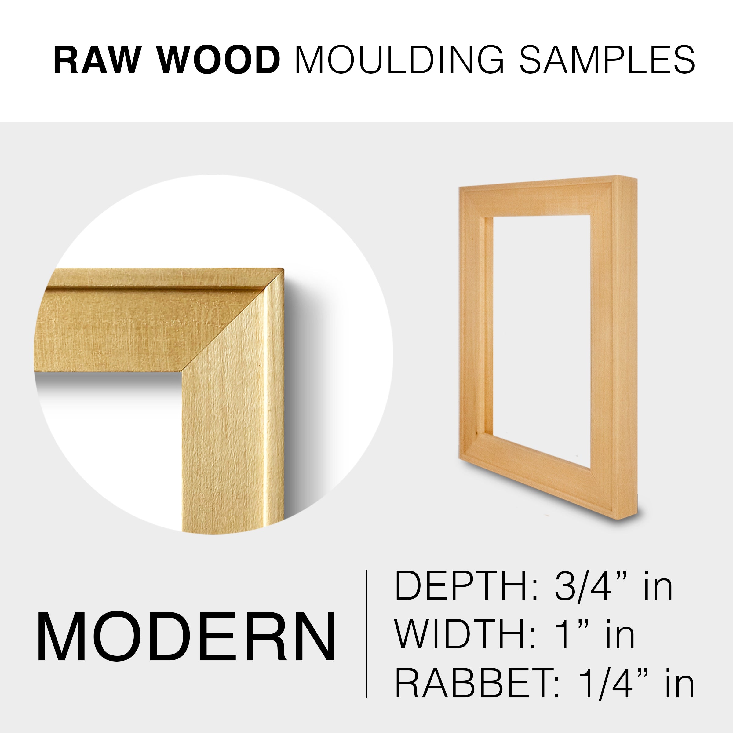 Raw wood moulding